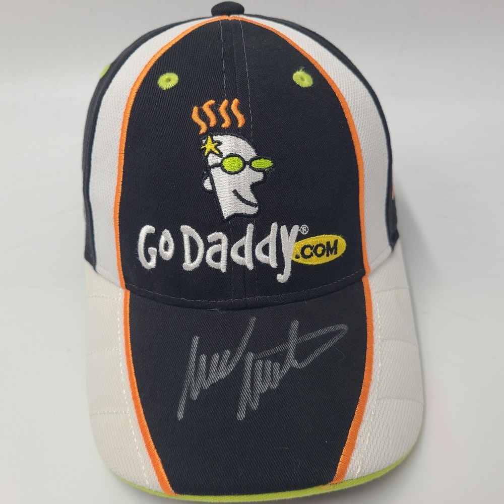 Mark Martin Hat Adjustable Chase Black NASCAR #5 Go Daddy Signed Autographed Men